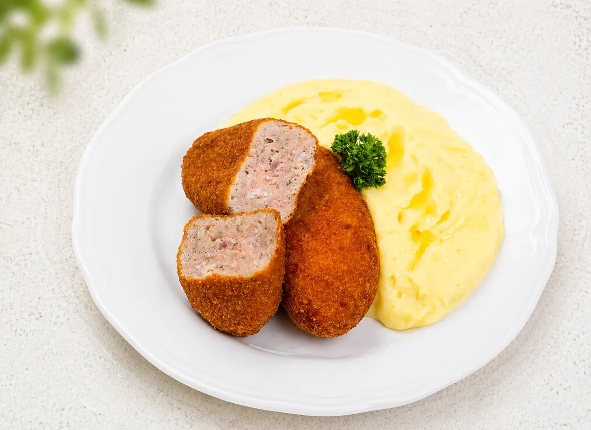 Holandský řízek s bramborovou kaší